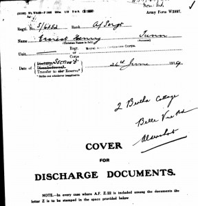 Ernest Tunn Discharge Papers