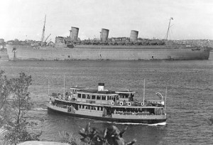 Queen Mary leaving with AANS