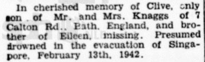 Knaggs Memoriam Straits Times The Straits Times 13 February 1947