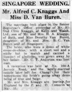 Van Buren Wedding 21 March 1933
